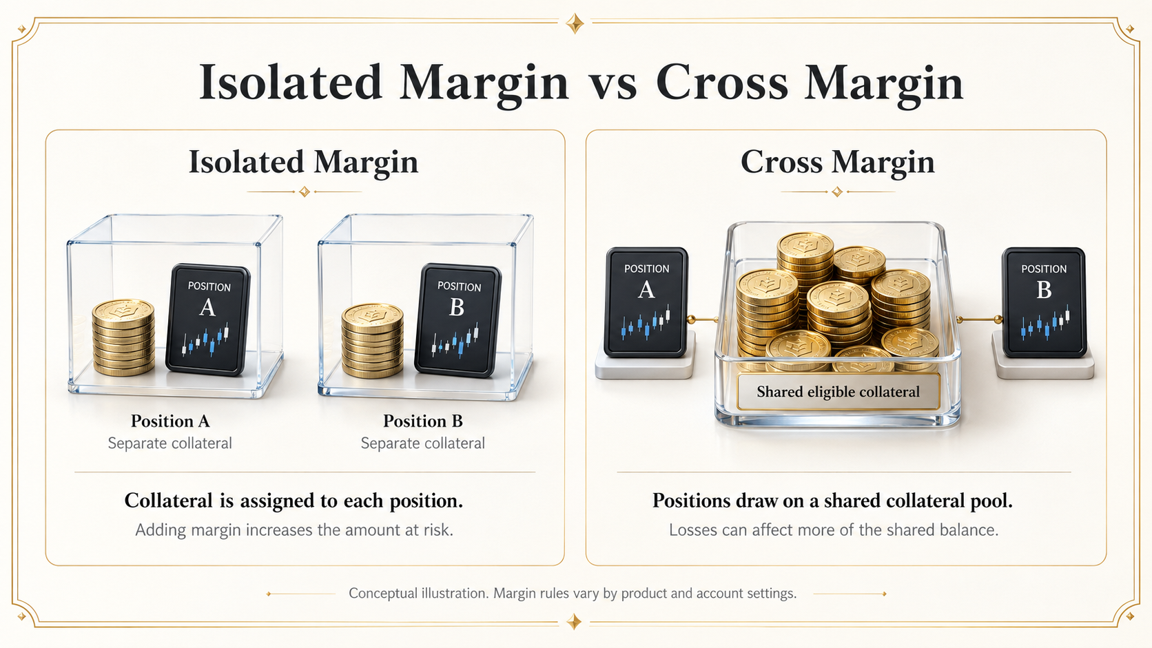 Comparação entre margem isolada e margem cruzada