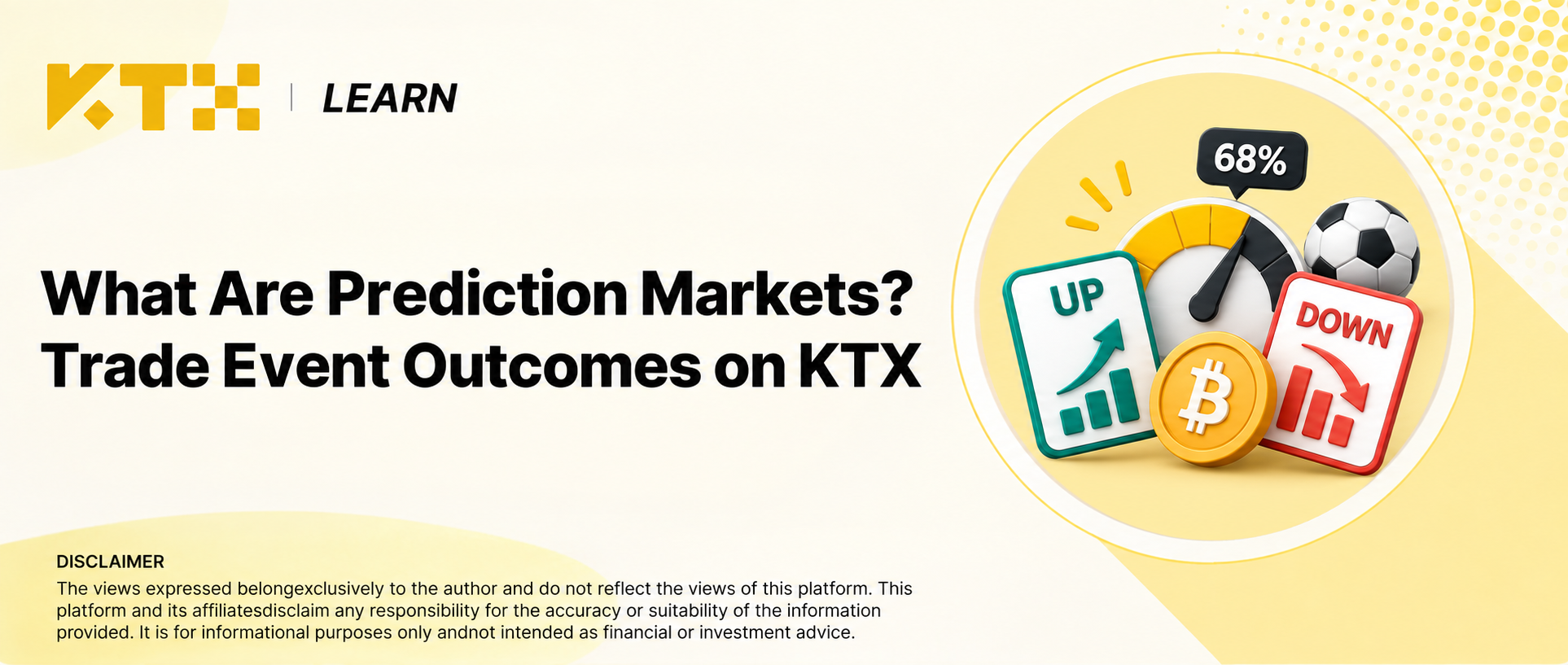 KTX Learn cover explaining prediction markets and how to trade event outcomes on KTX.