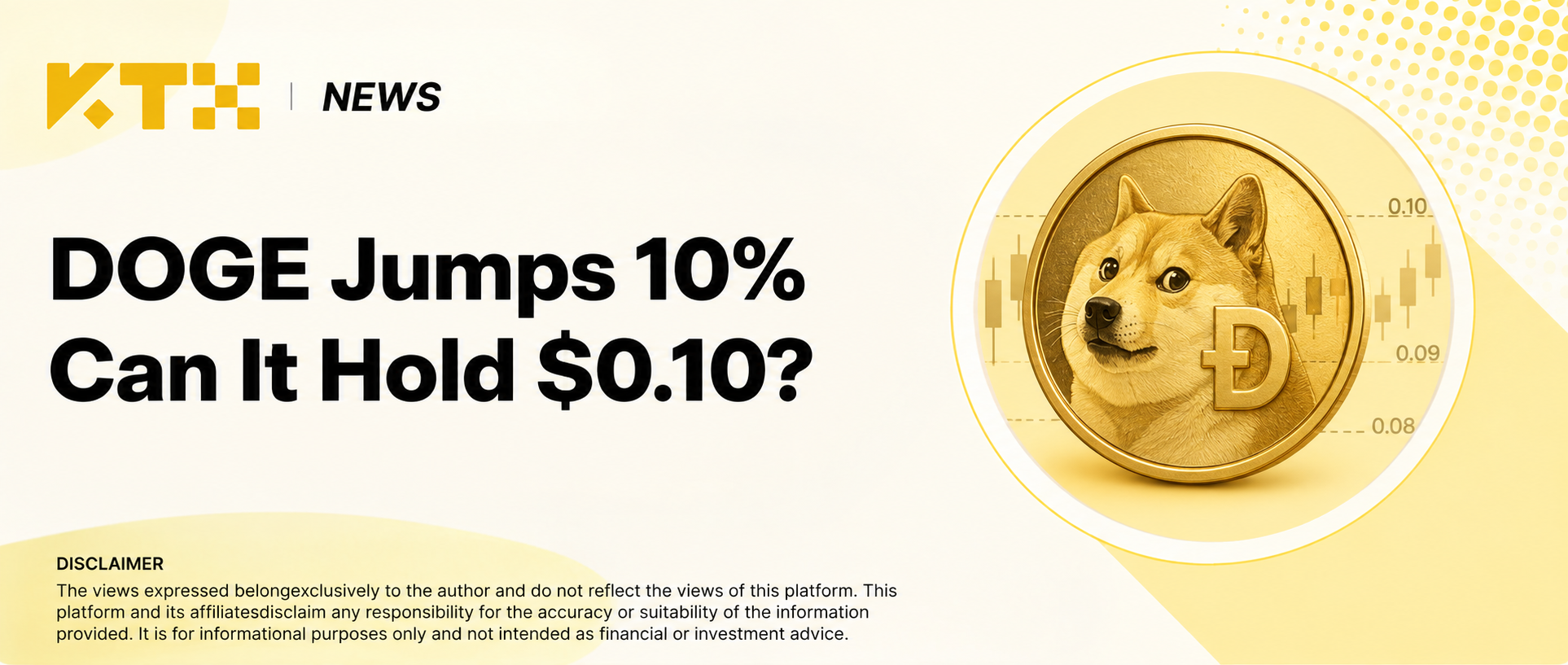 KTX News: DOGE jumps 10%, with the rally facing a test around $0.10