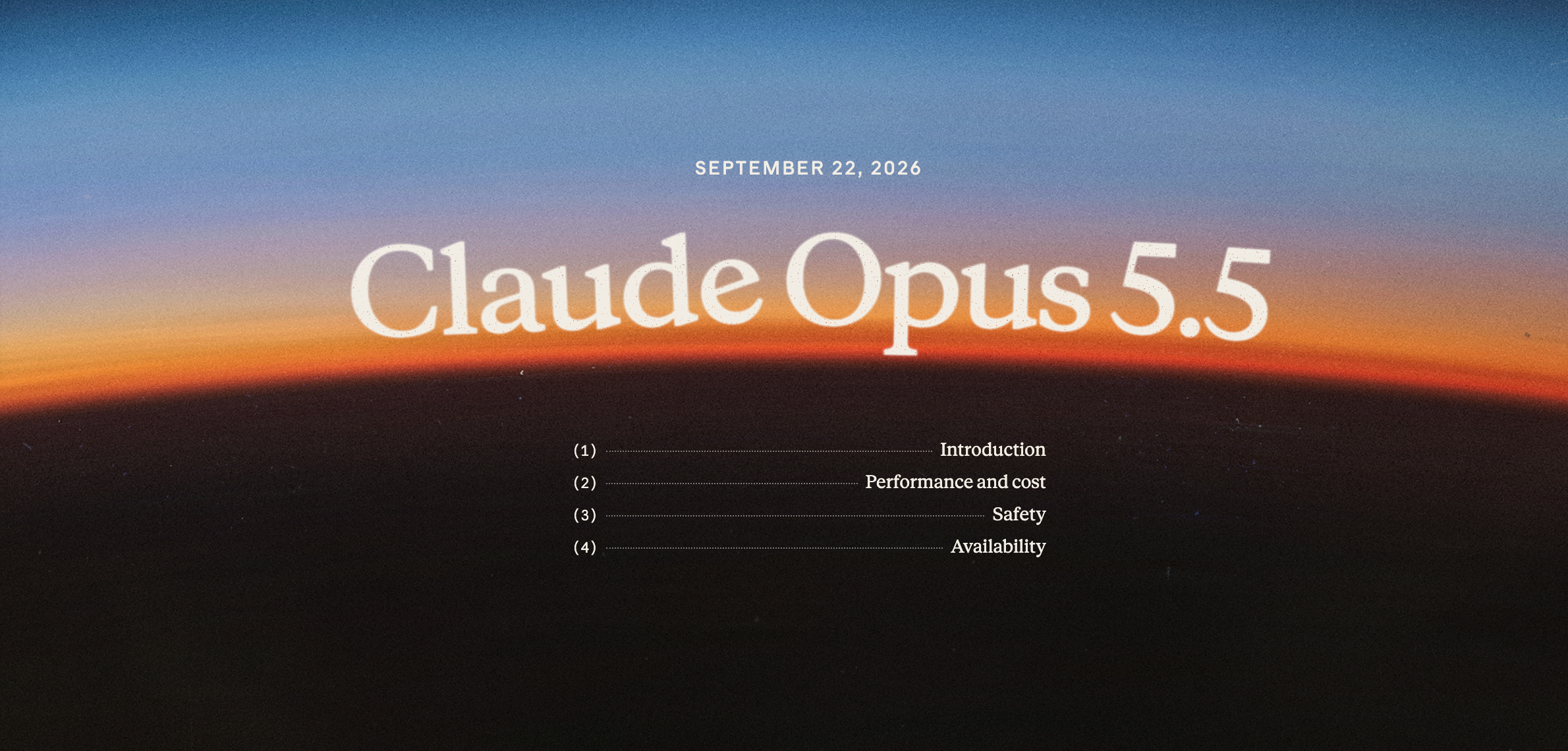 Claude Opus 5.5 launch artwork dated September 22, 2026