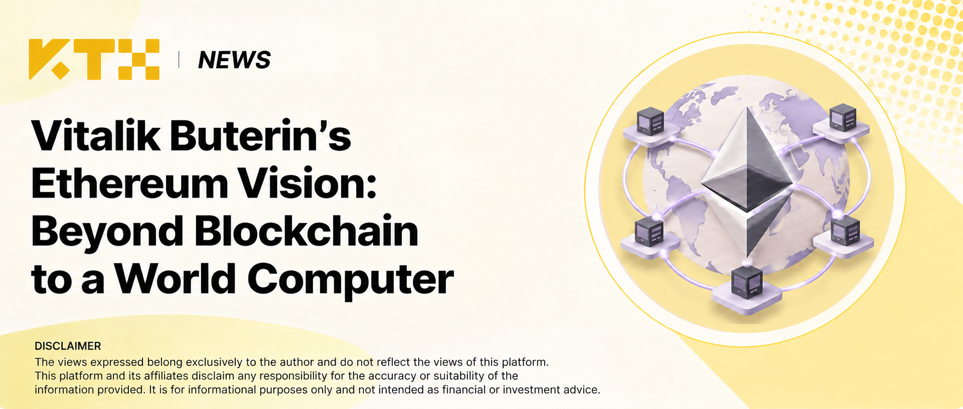 KTX News illustration of Ethereum connecting computers around a globe