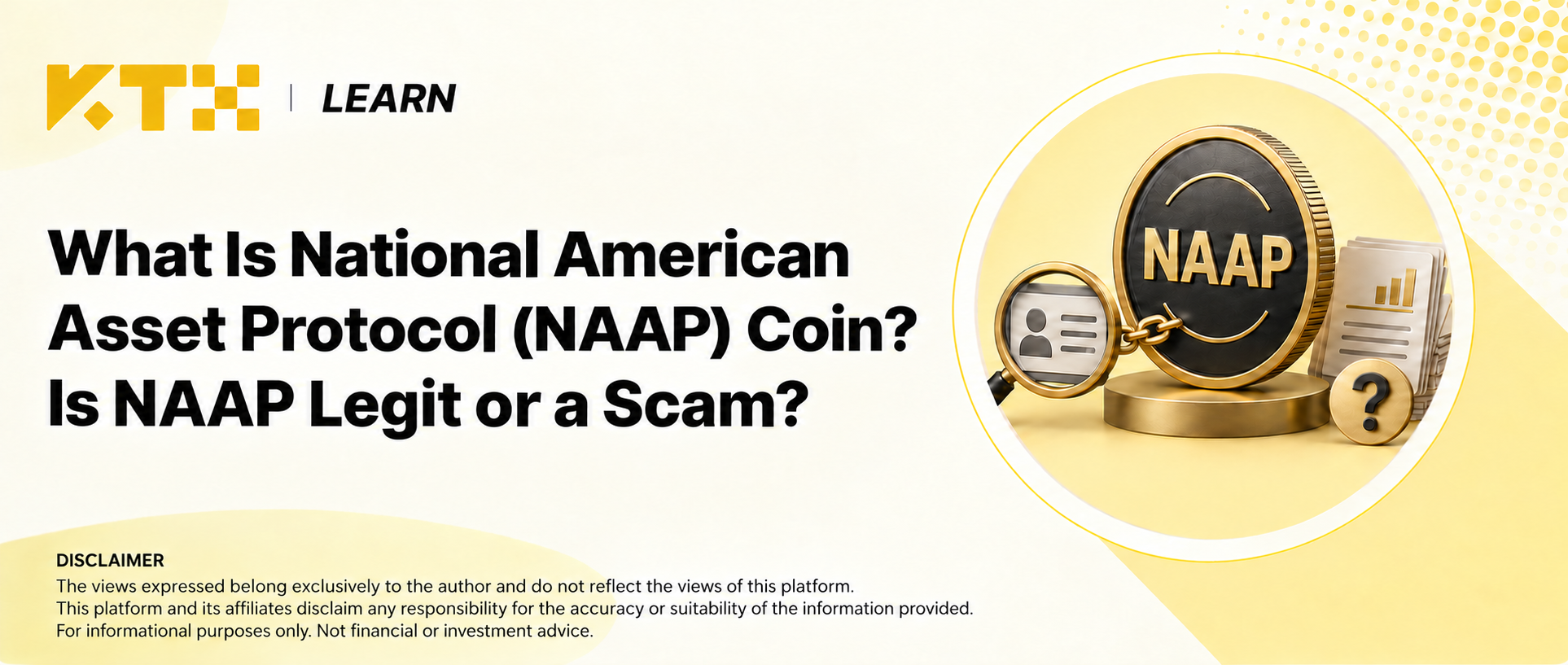 KTX Learn concept illustration of a NAAP token, identity inspection and asset documents