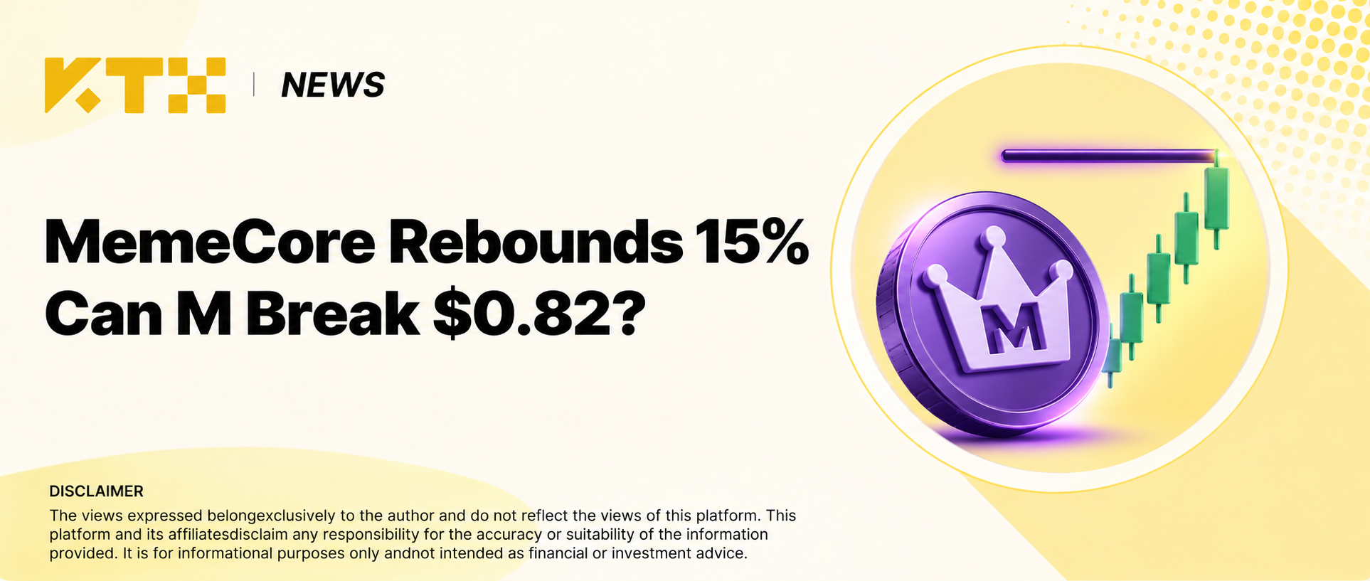 KTX News illustration of a purple M coin rebounding toward resistance